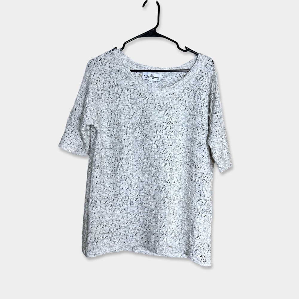 NEON BUDDHA Blouse Size XS Oversized Off White Gray Colored GUC